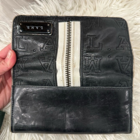 L.A.M.B. • Black & White Zipper Stripe Wallet • Folding Wallet - Picture 3 of 9